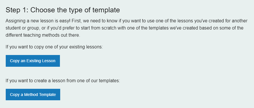 Assigning a Lesson - First Step